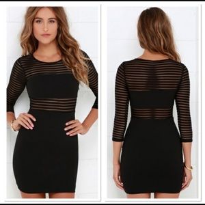 Lulus black mesh bodycon dress